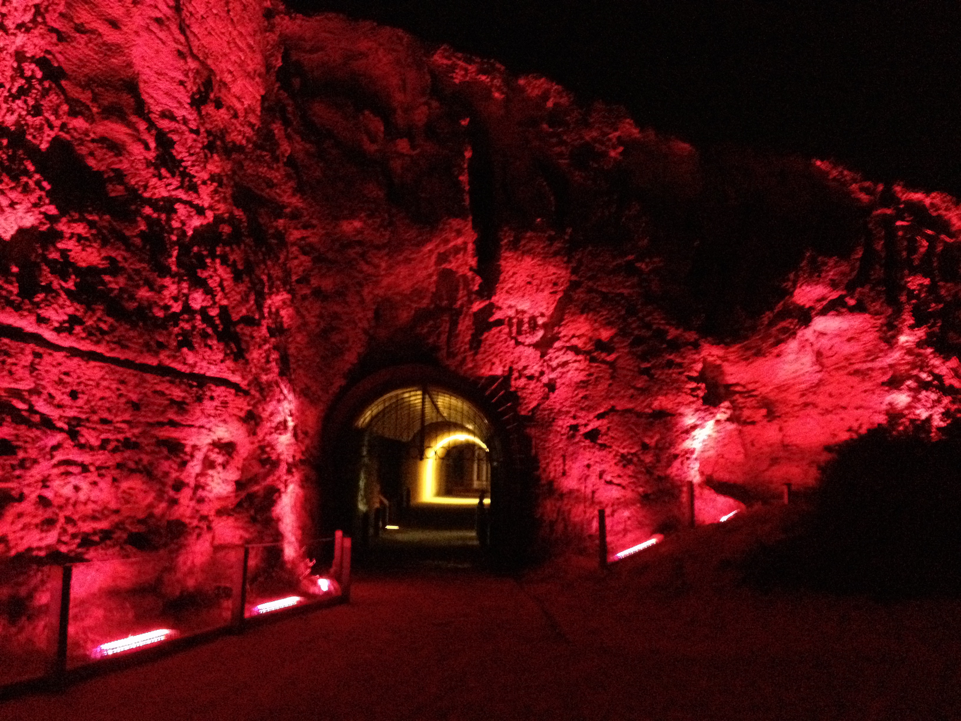 Freo cave lit up