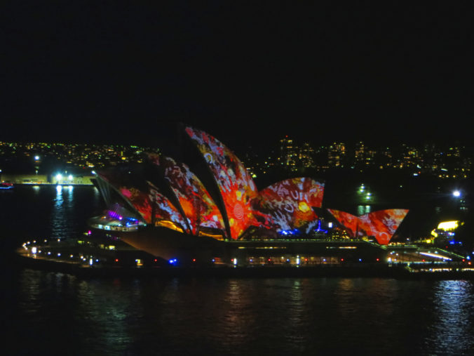 Opera House Vivid from the Sydney Harbour Bridge