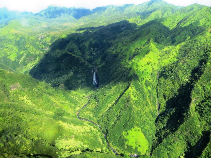Kauai Waterfall From Heli