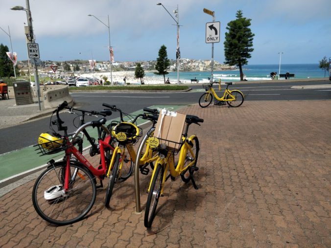 Share bikes at Bondi Beach