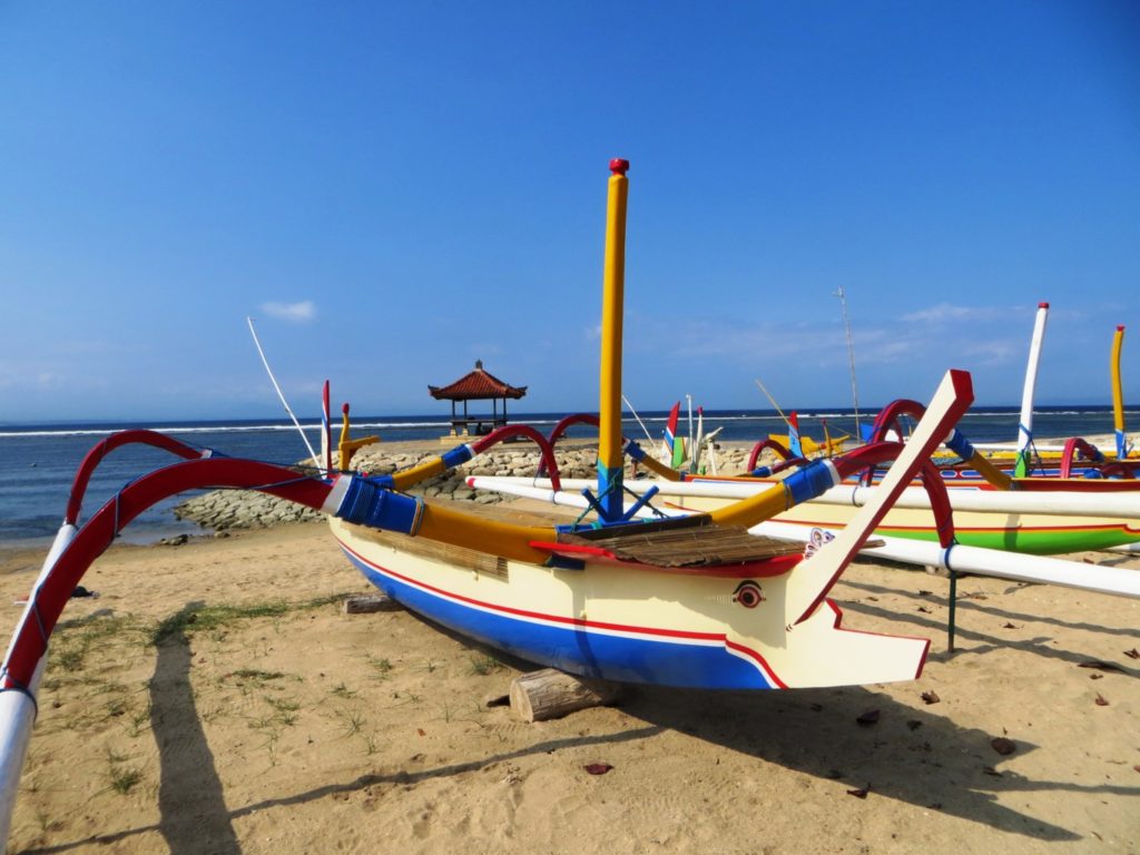 Sanur beach boat